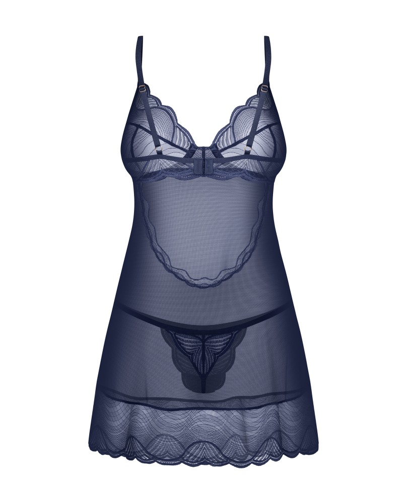 Nightly Blue chemise & thong XS/S