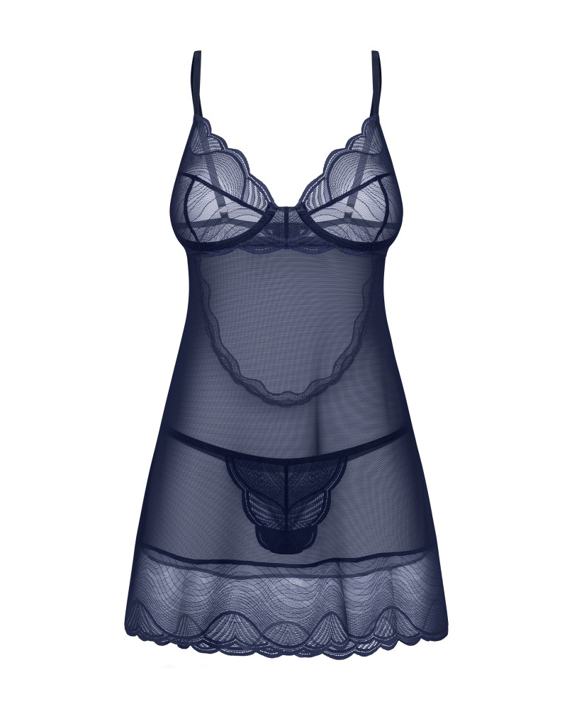 Nightly Blue chemise & thong XS/S