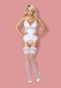 810-COR-2 corset & thong white  S/M