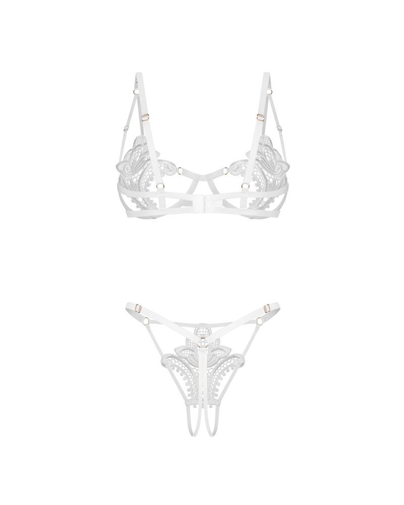 Luise Sublim White 2-pcs crotchless set L/XL