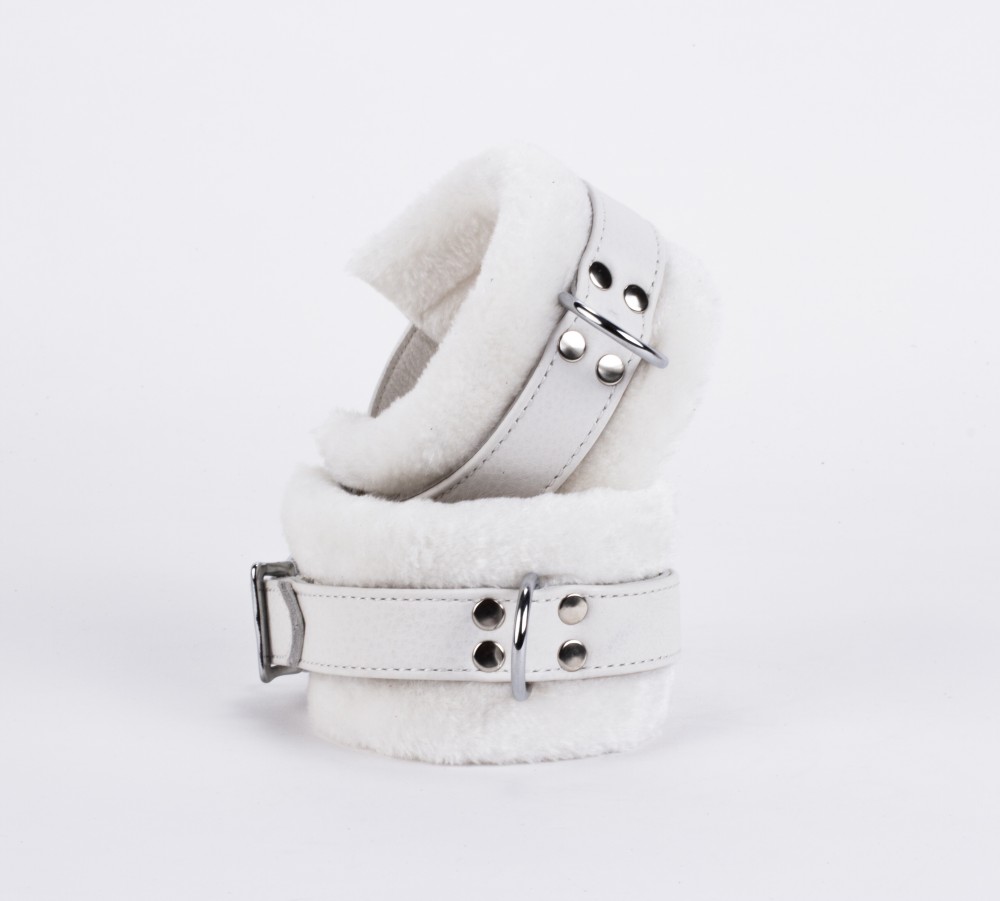 Handcuff Design Made in Calf Softy Leather White